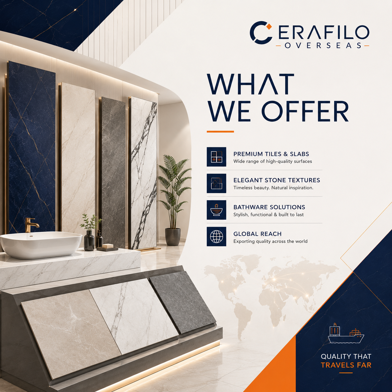 Tiles and sanitaryware products
